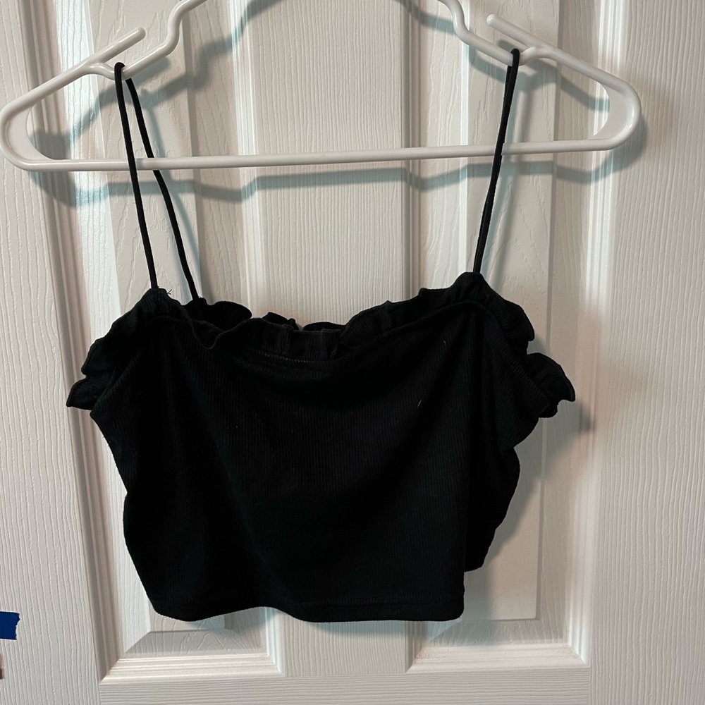 Black Croped Spaghetti Strap top